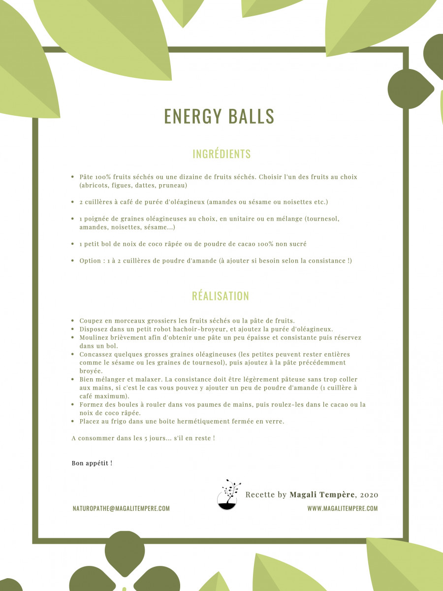 Recette d'Energy Balls